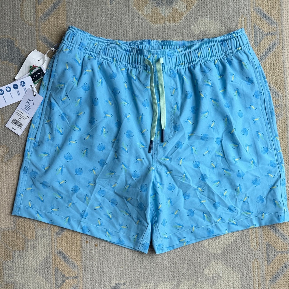 Southern Tide Light Blue Printed Swim Trunks